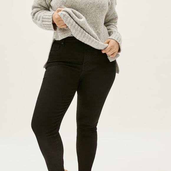 Everlane The Curvy Authentic Stretch High-Rise Skinny Jean Black Base - Size 25 - Picture 1 of 8